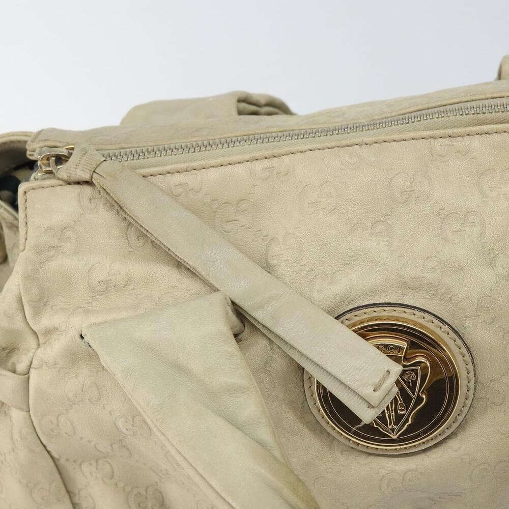 GUCCI GG Canvas Guccissima Histeria Bag Leather Ivory Gold 197020 Auth 159286 - Picture 10 of 16